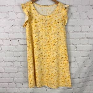 Vintage dragonfly handmade spring Easter dress Yellow  Flutter Sleeves A Line